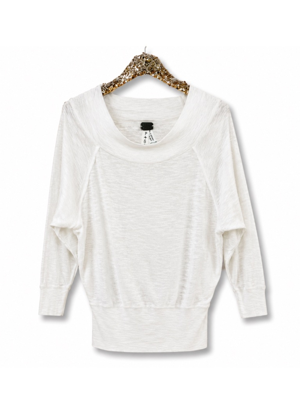 We The Free People Palisades Ivory Off The Shoulder Sweater Medium
